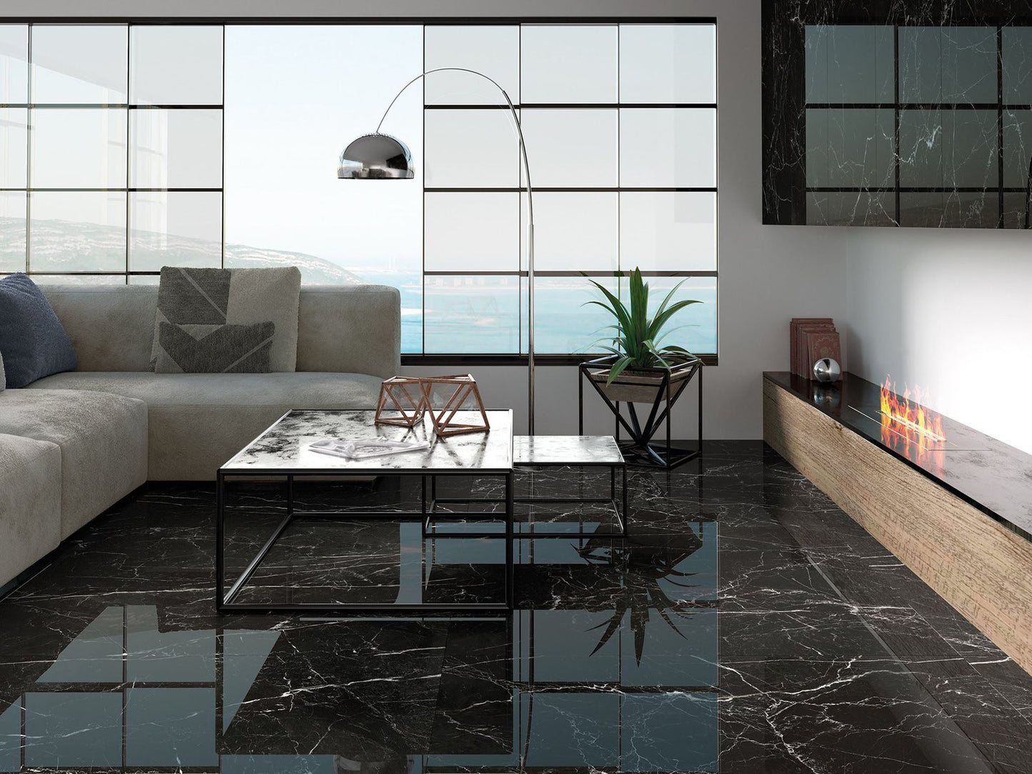 Snow Black Gold tegelspot hoogglans, rechthoek, supergepolijst, vierkant, vloertegel, wandtegel