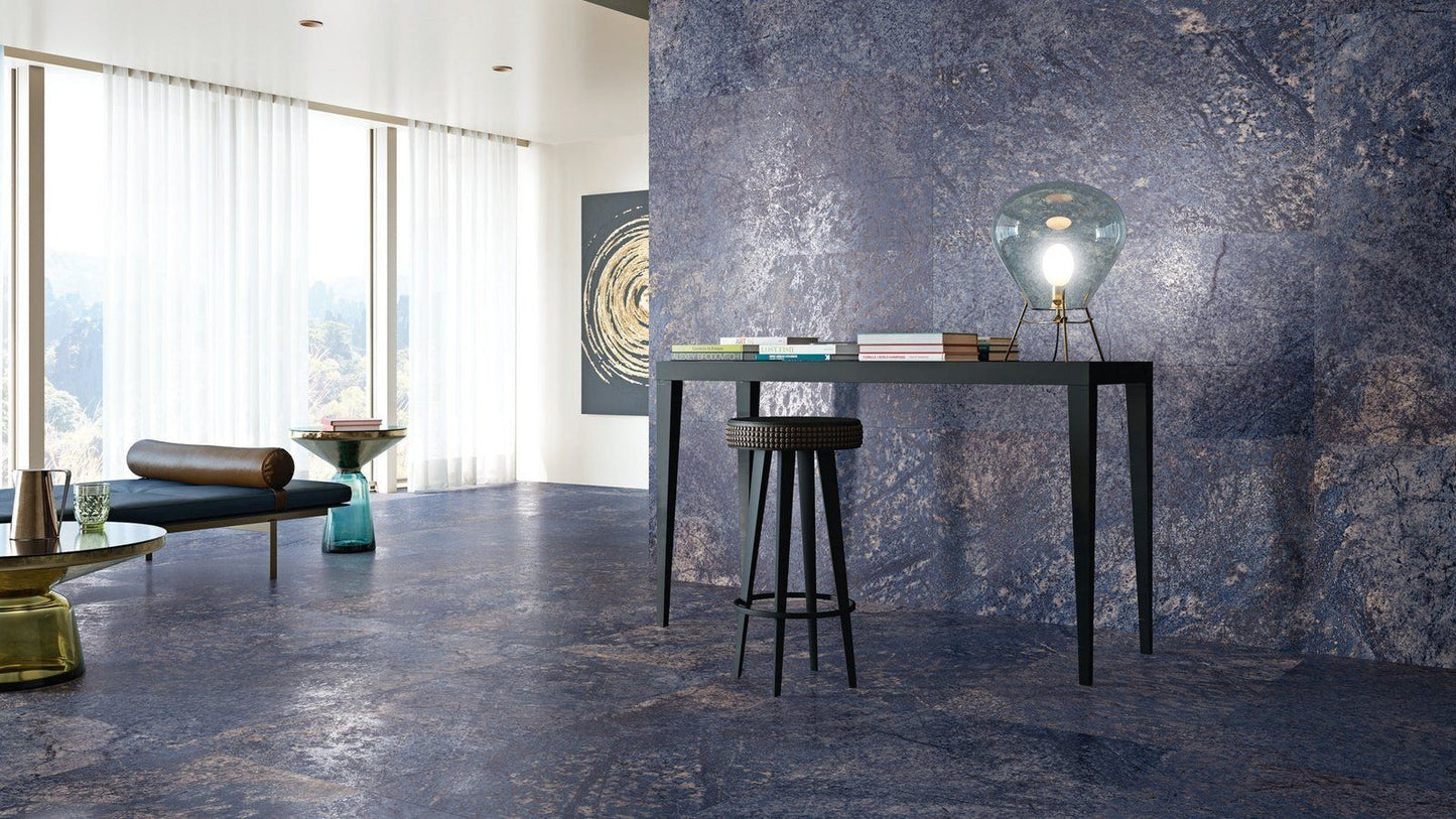 Baya Blue tegelspot az, Betonlook, blauw, glans, Luxglans, mat, special, stonelook, vierkant, vloertegel, wandtegel