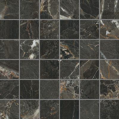 Cercino Black Mozaiek tegelspot az, goud, Luxglans, mozaiek, wandtegel, zwart