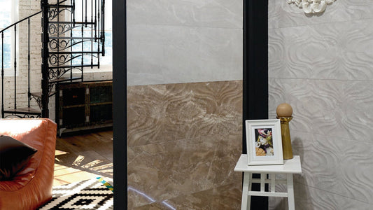 Fontana Brown tegelspot az, decor, Luxglans, marmerlook, rechthoek, stonelook, vierkant, vloertegel, wandtegel