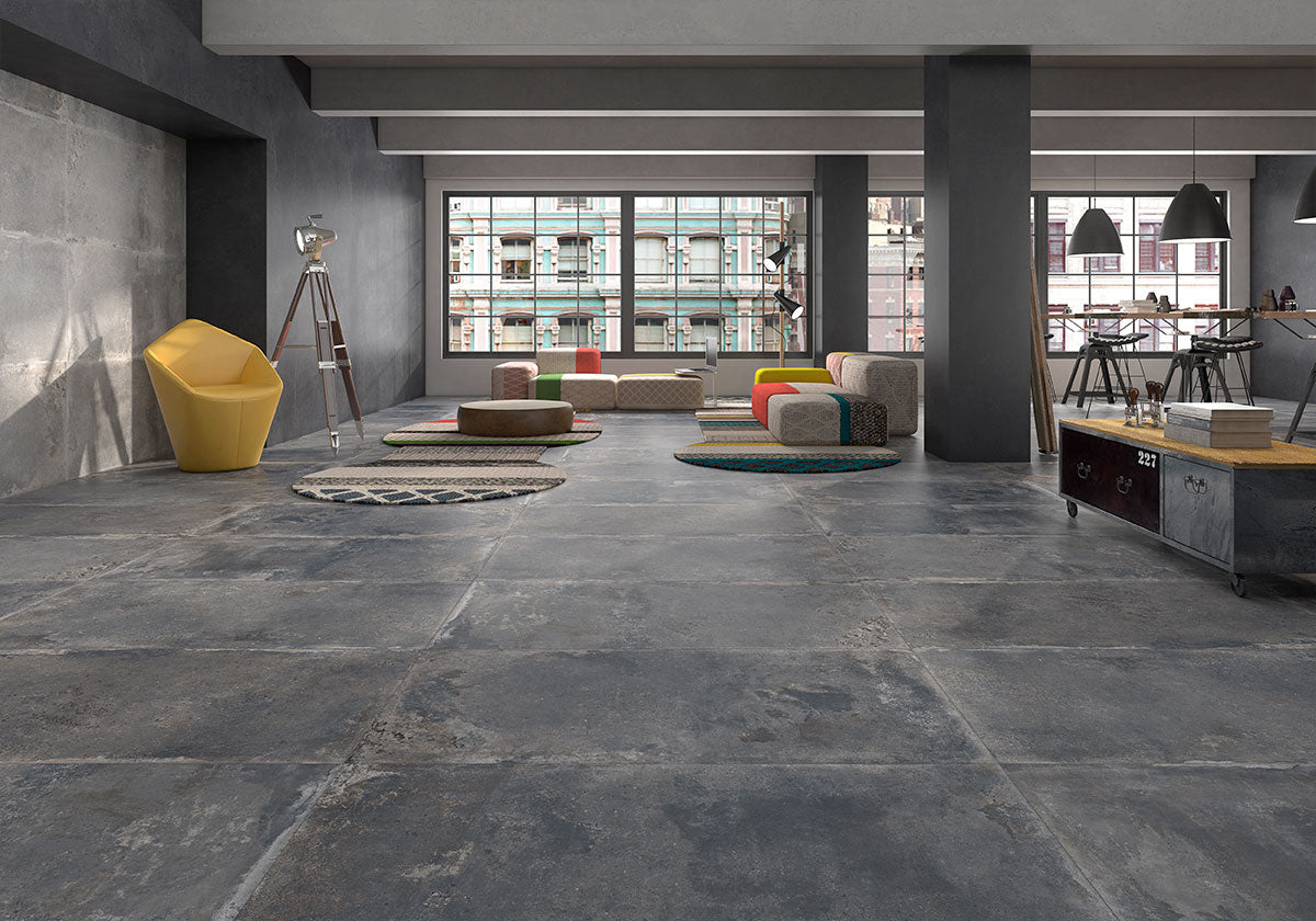 Loca Grafito tegelspot antislip, Betonlook, mat, porselein, rechthoek, stonelook, vierkant, Vintage, vloertegel, wandtegel