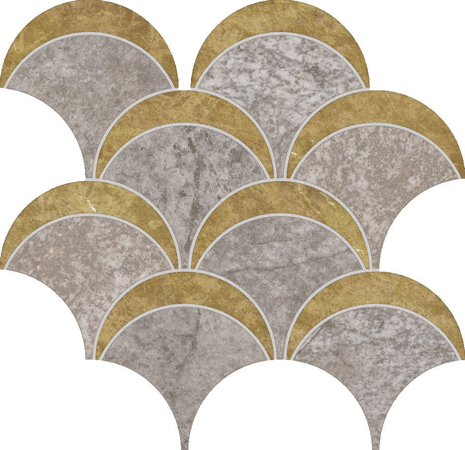 Mozaïek Baya Silver tegelspot az, goud, mat, mozaiek, special, wandtegel