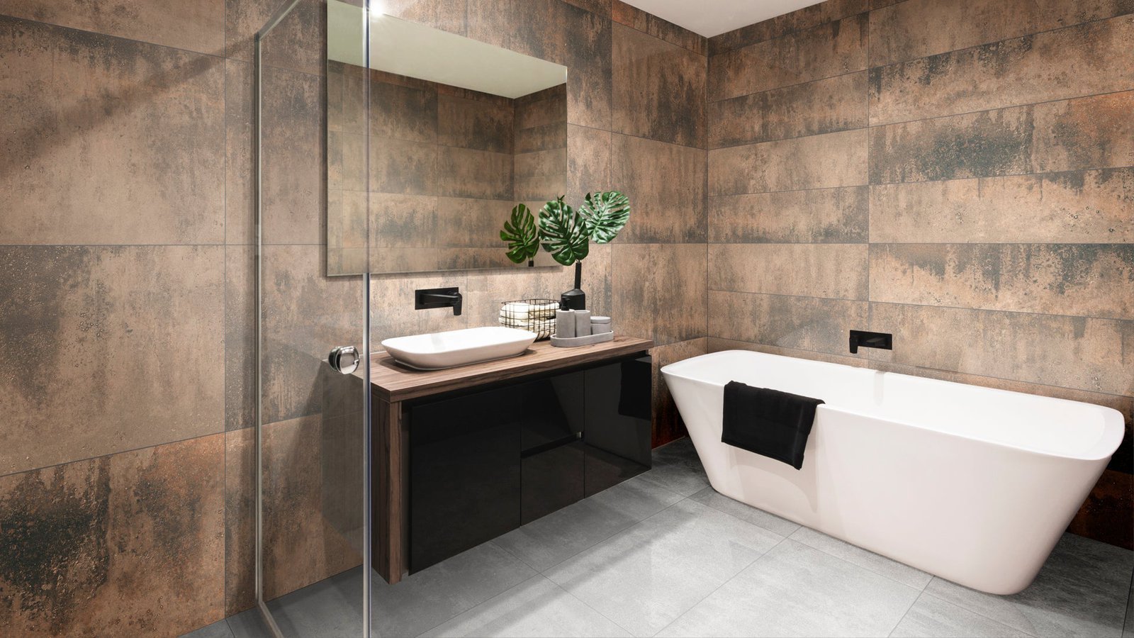 Orion Copper tegelspot az, Betonlook, bruin, glans, goud, halfglans, industrieel, lappato, Luxglans, rechthoek, special, stonelook, vierkant, Vintage, vloertegel, wandtegel
